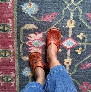 All leather handmade mules/slides